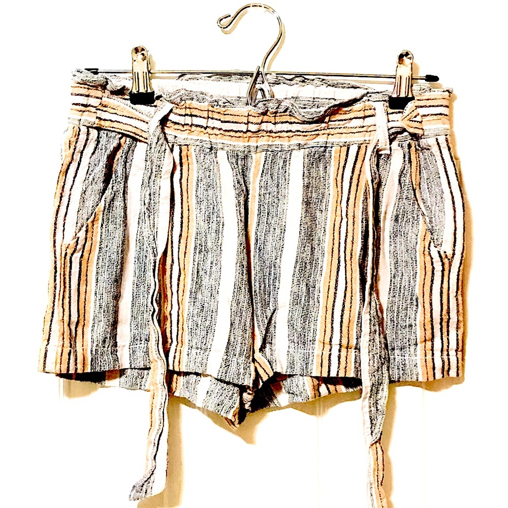 Jolt Striped Women Shorts - Black, White, Tan